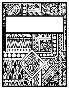Preview of Ethnic Binder Covers and Spines, Coloring Pages Back to School Distance Learning