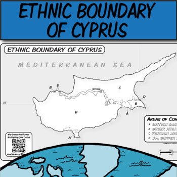Preview of Ethnic Boundary of Cyprus  **Coloring Book Series** Map Clipart