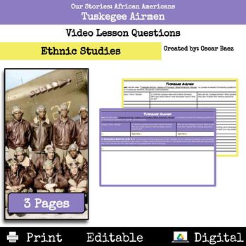Preview of Ethnic Studies: African Americans: Tuskegee Airmen Video Lesson Questions
