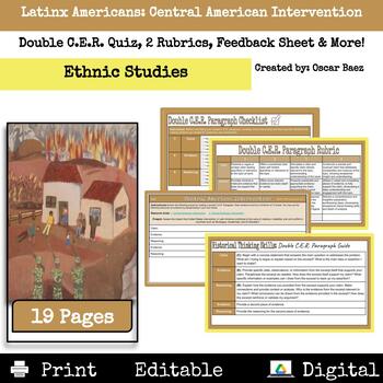 Preview of Ethnic Studies: Central American Intervention Double CER Paragraph Quiz + More!
