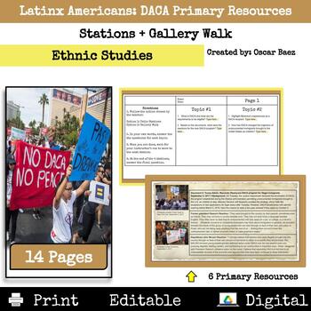 Preview of Ethnic Studies: DACA Primary Resources Table Stations / Gallery Walk