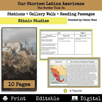 Preview of Ethnic Studies Latinx American: The Border Took Us Table Stations / Gallery Walk