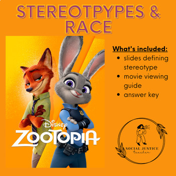 Preview of Ethnic Studies Zootopia Lesson Plan - Stereotypes and Race