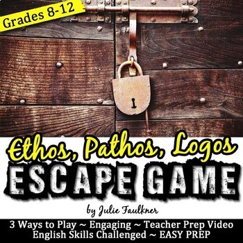 Escape Game Break Out Lock Box Activity for Ethos, Pathos, Logos