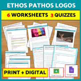 Ethos Pathos Logos Fun Activities Bundle: Practice Workshe