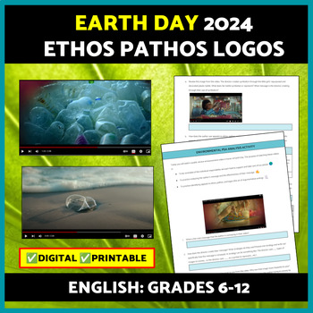 Preview of Ethos Pathos Logos Fun Activity: Analyzing a Commercial about Single-Use Plastic