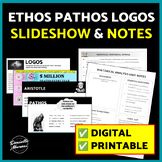 Ethos Pathos Logos Notes Worksheet, Unit Slideshow Introdu