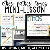 Ethos Pathos Logos PowerPoint Notes and Fun Advertisement 