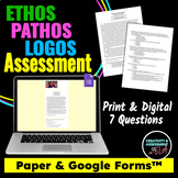 Ethos, Pathos, Logos Quiz Print & Digital Assessment | wit