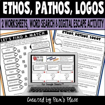 Set of 5 Ethos Pathos Logos Kairos, Classroom Decor High School AP