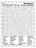 Etiquette And Manners Word Search Puzzle