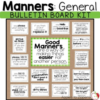 Preview of Manners Bulletin Board Kit (General)