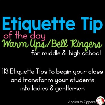 Preview of Etiquette Tip of the Day Bell Ringer/Warm Up