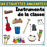 Étiquettes amusantes des instruments de musique: décor, je