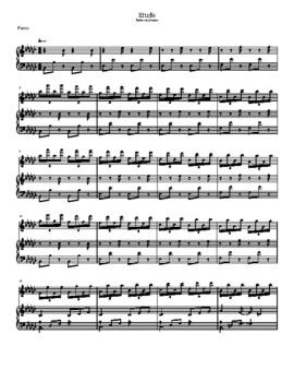 Preview of Etude Sheet music by R Simon for piano, violin, cello and orchestra