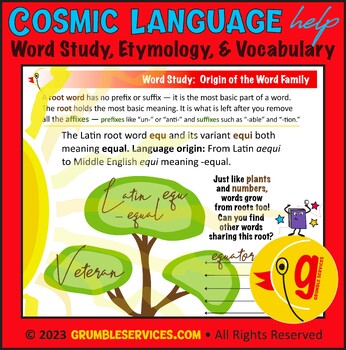 Preview of Montessori Spelling & Language Etymology BUNDLE: Roots equ- loc- son-phonos-