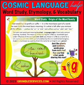 Preview of Montessori Spelling & Language Etymology BUNDLE: Roots cent- ject- port- graph-