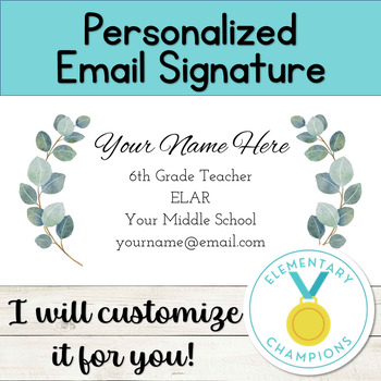 Preview of Eucalyptus Boho Plant Personalized Email Signature