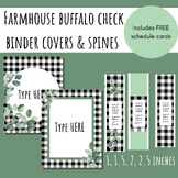 Eucalyptus Buffalo Check binder covers, spines, folder ins