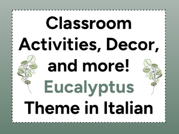 Preview of Eucalyptus Classroom Decor, Word Walls, and more in Italian