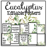 Eucalyptus Editable Posters - Classroom Rules