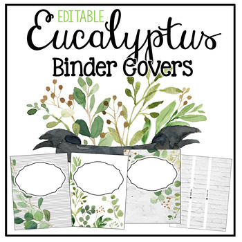 Preview of Eucalyptus - Farmhouse Decor - Editable Binder Covers