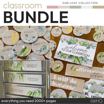 Preview of Eucalyptus GUM LEAF Classroom Decor BUNDLE