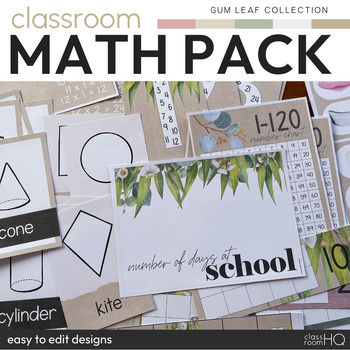 Preview of Eucalyptus GUM LEAF Math Resources Pack