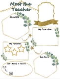 Eucalyptus & Gold Theme Meet the Teacher