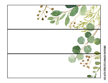 eucalyptus green leaf decor editable labels tpt