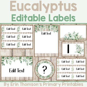 Preview of Eucalyptus Labels ~ Editable