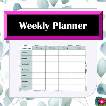 Preview of Eucalyptus Weekly Planner A4 Landscape Back to School