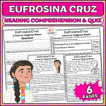 Preview of Eufrosina Cruz: Indigenous Leader Nonfiction Reading & Quiz Activities for WHM