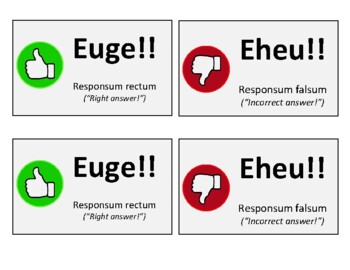 Preview of Euge & Eheu Cards (Vocab Review Game/Strategy)