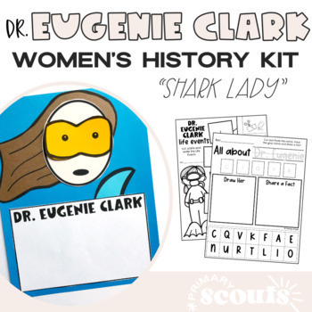 Preview of The Shark Lady: Eugenie Clark Craft & Activities | Women's History Month