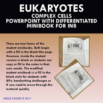 Eukaryote Complex Cell Organelles Powerpoint Differentiated Mini Book