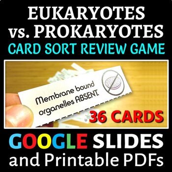 Preview of Eukaryotic & Prokaryotic Cells - Card Sort Review Game | Print & Google Slides