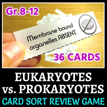 Preview of Eukaryotic vs. Prokaryotic Cells - Card Sort Review Game | Printable PDFs