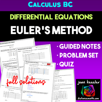 Preview of Euler's Method Differential Equations Calculus