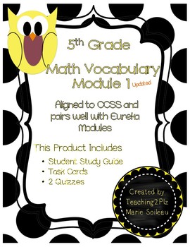 Preview of Math Vocabulary Quiz Grade 5 Module 1