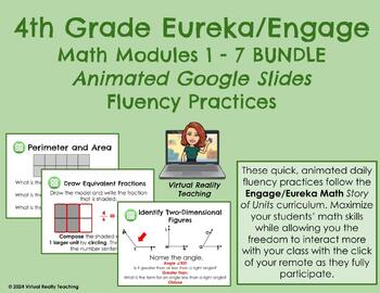 Preview of Eureka 4th Grade/Engage Math Modules 1-7 Google Slides Fluency Practices BUNDLE