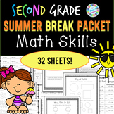 2nd Grade Summer Break Math Packet / Summer School Math Pa