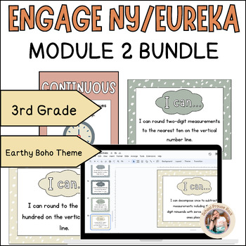 Preview of Eureka/Engage NY Grade 3 Module 2 Visual Bundle | Earthy Boho