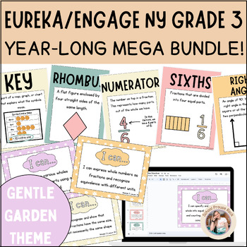 Preview of Eureka/Engage NY Grade 3 Year-Long Math Visual MEGA BUNDLE! | Gentle Garde Theme