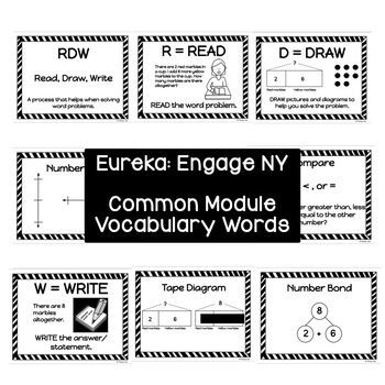 Preview of Eureka: Engage NY Math Common Module Vocabulary Terms