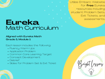 Preview of Eureka Eureka [Engage NY] Math, Grade 5, Module 1, Topic A, Lessons 1-4