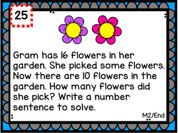 Eureka Math 1st Grade End-Module 2 Review Task Cards | Google Distance ...