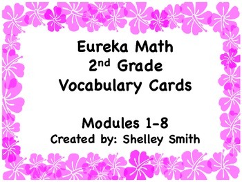 Preview of Eureka Math - 2nd Grade Modules 1-8 Vocabulary Cards