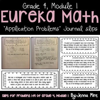 Preview of Eureka Math 4th Grade Module 1 Application Problems