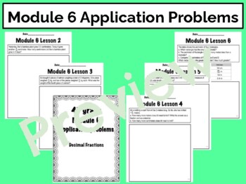 Preview of Eureka Math 4th Grade Module 6 Application Problems